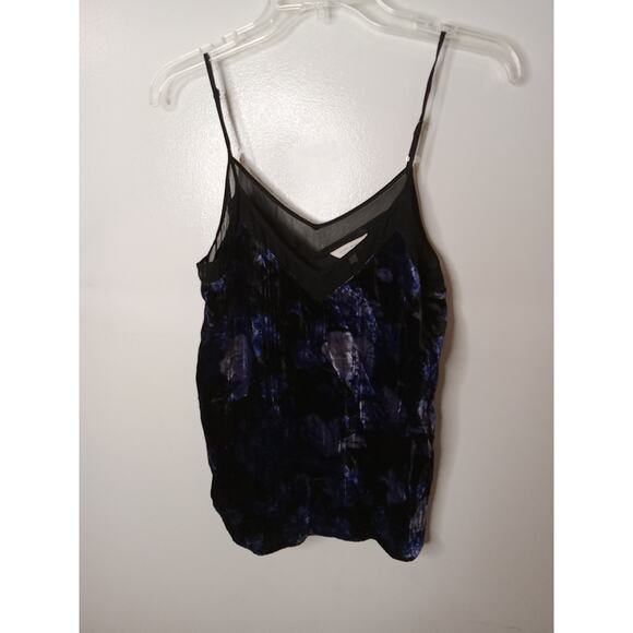 Lucky Brand Small Tank Top Crushed Velvet Cami Blouse Whimsigoth Fun Party - Picture 1 of 8
